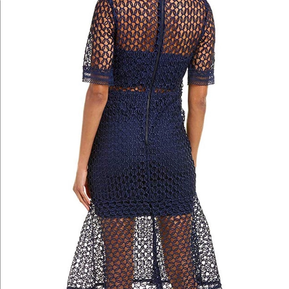 Bardot mesh lace trumpet dress in patriot blue - Picture 2 of 2